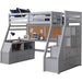 Acme Jason II Twin Loft Bed & Ladder in Gray 37445 - U&U Home Budget Furniture (Carteret, NJ)
