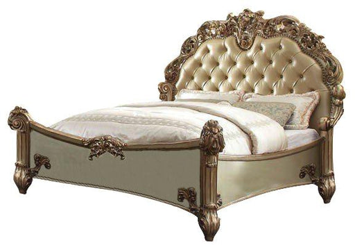 Acme Vendome Button Tufted Cal King Bed in Gold Patina 22994CK - U&U Home Budget Furniture (Carteret, NJ)