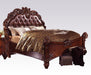 Acme Vendome Queen Panel Bed with Button Tufted Headboard in Cherry 22000Q - U&U Home Budget Furniture (Carteret, NJ)