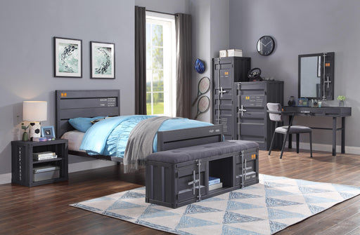 Cargo Gunmetal Twin Bed - U&U Home Budget Furniture (Carteret, NJ)