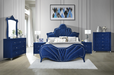 Dante Blue Velvet Queen Bed - U&U Home Budget Furniture (Carteret, NJ)