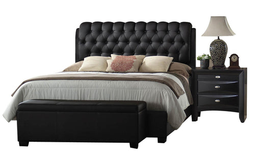 Ireland II Black PU Eastern King Bed - U&U Home Budget Furniture (Carteret, NJ)