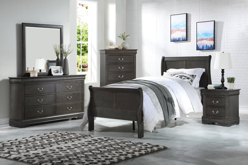 Louis Philippe Dark Gray Full Bed - U&U Home Budget Furniture (Carteret, NJ)
