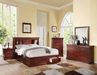 Louis Philippe III Cherry Queen Bed - U&U Home Budget Furniture (Carteret, NJ)