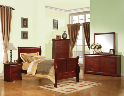 Louis Philippe III Cherry Twin Bed - U&U Home Budget Furniture (Carteret, NJ)