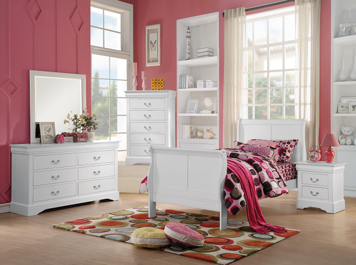 Louis Philippe III White Full Bed - U&U Home Budget Furniture (Carteret, NJ)
