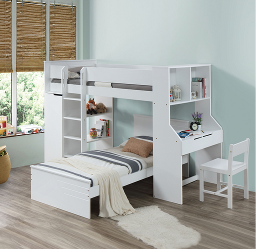 Ragna White Twin Bed - U&U Home Budget Furniture (Carteret, NJ)