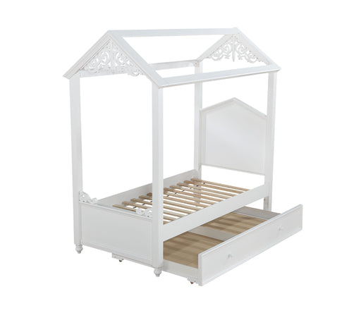 Rapunzel White Twin Bed - U&U Home Budget Furniture (Carteret, NJ)