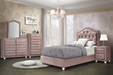 Reggie Pink Fabric Twin Bed - U&U Home Budget Furniture (Carteret, NJ)