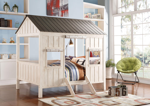Spring Cottage Weathered White & Washed Gray Full Bed - U&U Home Budget Furniture (Carteret, NJ)