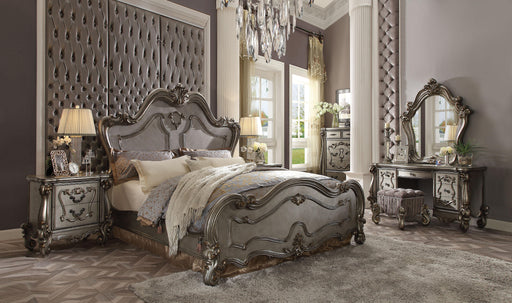 Versailles Antique Platinum Queen Bed - U&U Home Budget Furniture (Carteret, NJ)