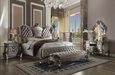 Versailles Velvet & Antique Platinum California King Bed - U&U Home Budget Furniture (Carteret, NJ)