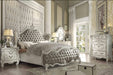 Versailles Vintage Gray PU & Bone White Queen Bed - U&U Home Budget Furniture (Carteret, NJ)