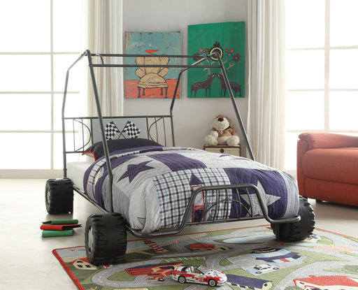 Xander Gunmetal Go Kart Twin Bed - U&U Home Budget Furniture (Carteret, NJ)
