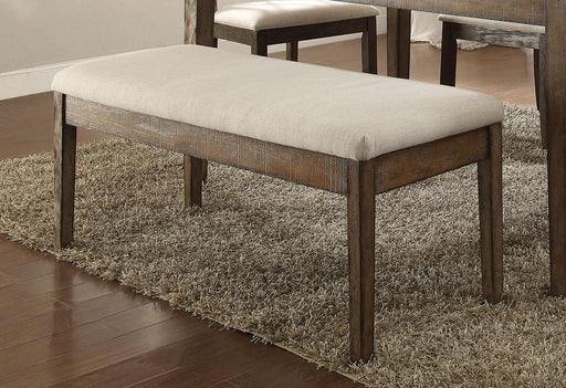 Acme Furniture Claudia Upholstered Bench in Beige and Brown 71718 - U&U Home Budget Furniture (Carteret, NJ)