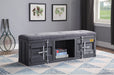 Cargo Gray Fabric & Gunmetal Bench (Storage) - U&U Home Budget Furniture (Carteret, NJ)