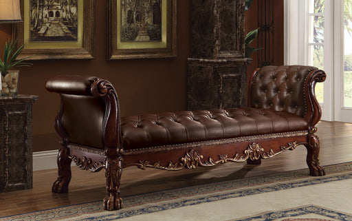 Dresden PU & Cherry Oak Bench - U&U Home Budget Furniture (Carteret, NJ)