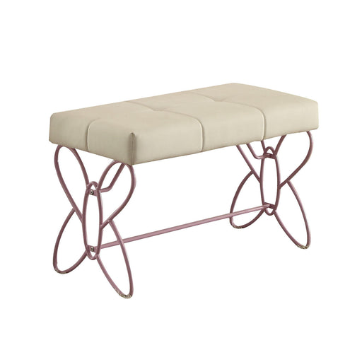 Priya II White & Light Purple Bench - U&U Home Budget Furniture (Carteret, NJ)