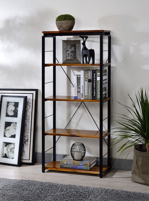 Jurgen Oak & Black Bookshelf - U&U Home Budget Furniture (Carteret, NJ)