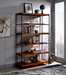 Oaken Honey Oak & Black Bookshelf - U&U Home Budget Furniture (Carteret, NJ)