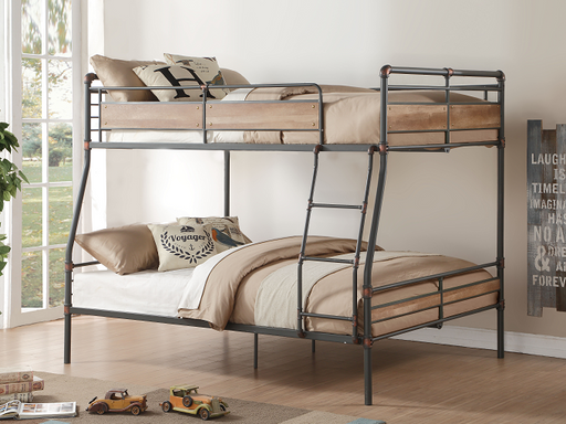 Brantley II Sandy Black & Dark Bronze Hand-Brushed Full XL/Queen Bunk Bed - U&U Home Budget Furniture (Carteret, NJ)