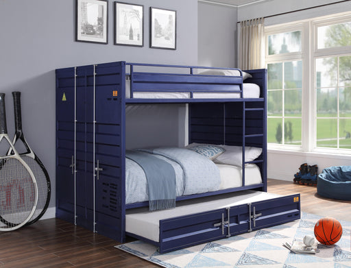 Cargo Blue Bunk Bed (Full/Full) - U&U Home Budget Furniture (Carteret, NJ)