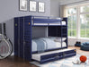 Cargo Blue Bunk Bed (Full/Full) - U&U Home Budget Furniture (Carteret, NJ)