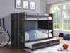 Cargo Gunmetal Bunk Bed (Full/Full) - U&U Home Budget Furniture (Carteret, NJ)