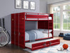 Cargo Red Bunk Bed (Full/Full) - U&U Home Budget Furniture (Carteret, NJ)