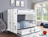 Cargo White Bunk Bed (Full/Full) - U&U Home Budget Furniture (Carteret, NJ)