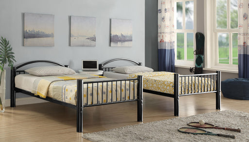 Cayelynn Black Bunk Bed (Twin/Twin) - U&U Home Budget Furniture (Carteret, NJ)