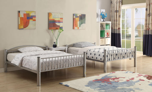 Cayelynn Silver Bunk Bed (Full/Full) - U&U Home Budget Furniture (Carteret, NJ)