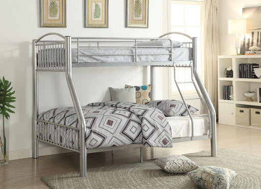 Cayelynn Silver Bunk Bed (Twin/Full) - U&U Home Budget Furniture (Carteret, NJ)