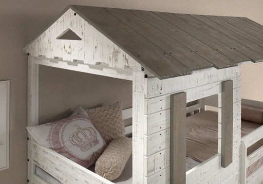 Darlene Rustic White Twin/Twin Bunk Bed - U&U Home Budget Furniture (Carteret, NJ)