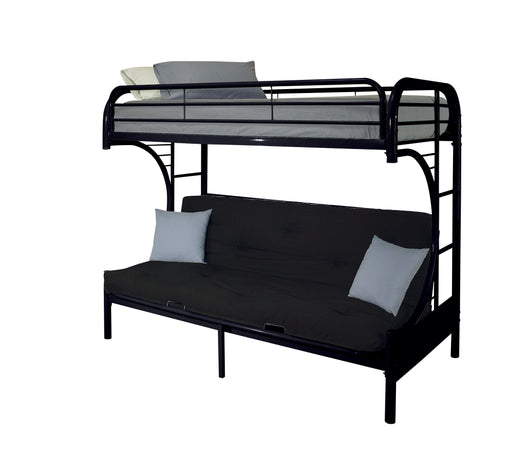 Eclipse Black Bunk Bed (Twin XL/Queen/Futon) - U&U Home Budget Furniture (Carteret, NJ)