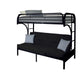 Eclipse Black Bunk Bed (Twin XL/Queen/Futon) - U&U Home Budget Furniture (Carteret, NJ)