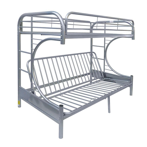 Eclipse Silver Bunk Bed (Twin/Full/Futon) - U&U Home Budget Furniture (Carteret, NJ)