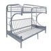 Eclipse Silver Bunk Bed (Twin/Full/Futon) - U&U Home Budget Furniture (Carteret, NJ)