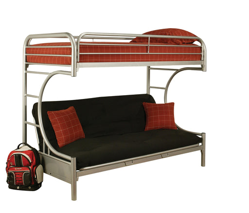Eclipse Silver Bunk Bed (Twin XL/Queen/Futon) - U&U Home Budget Furniture (Carteret, NJ)