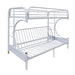 Eclipse White Bunk Bed (Twin/Full/Futon) - U&U Home Budget Furniture (Carteret, NJ)