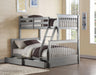 Haley II Gray Bunk Bed (Twin/Full) - U&U Home Budget Furniture (Carteret, NJ)