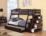 Jason Espresso Bunk Bed (Twin/Full) - U&U Home Budget Furniture (Carteret, NJ)