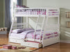 Jason White Bunk Bed (Twin/Full) - U&U Home Budget Furniture (Carteret, NJ)