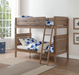 Ranta Antique Oak Bunk Bed (Twin/Twin) - U&U Home Budget Furniture (Carteret, NJ)
