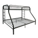 Tritan Black Bunk Bed (Twin/Full) - U&U Home Budget Furniture (Carteret, NJ)