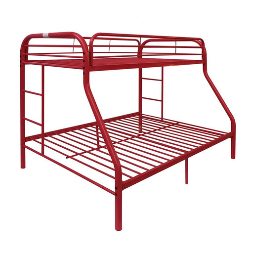 Tritan Red Bunk Bed (Twin/Full) - U&U Home Budget Furniture (Carteret, NJ)