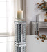 Nysa Mirrored & Faux Crystals Accent Candleholder - U&U Home Budget Furniture (Carteret, NJ)