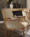 Acme Furniture Daesha Accent Chair in Tan Flannel & Antique Gold 50838 - U&U Home Budget Furniture (Carteret, NJ)