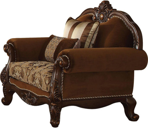Acme Furniture Jardena Chair with 2 Pillows in Cherry Oak 50657 - U&U Home Budget Furniture (Carteret, NJ)