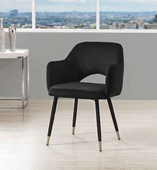 Applewood Black Velvet & Gold Accent Chair - U&U Home Budget Furniture (Carteret, NJ)